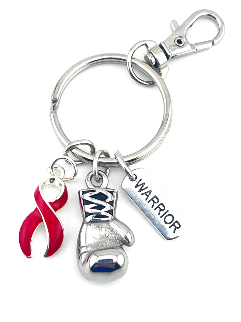 Red Ribbon Boxing Glove / Warrior Keychain