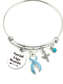 Light Blue Ribbon Bracelet - Let Your Be Faith Be Bigger than Your Fear