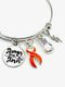 Orange Ribbon Charm Bracelet - Stronger Than The Storm