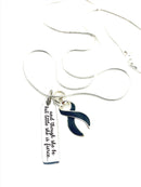 Black Ribbon Necklace - And Though She Be But Little, She is Fierce