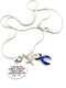 Dark Navy Blue Ribbon Necklace - I Can Do All Things Through Christ