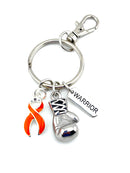 Orange Ribbon Boxing Glove Keychain