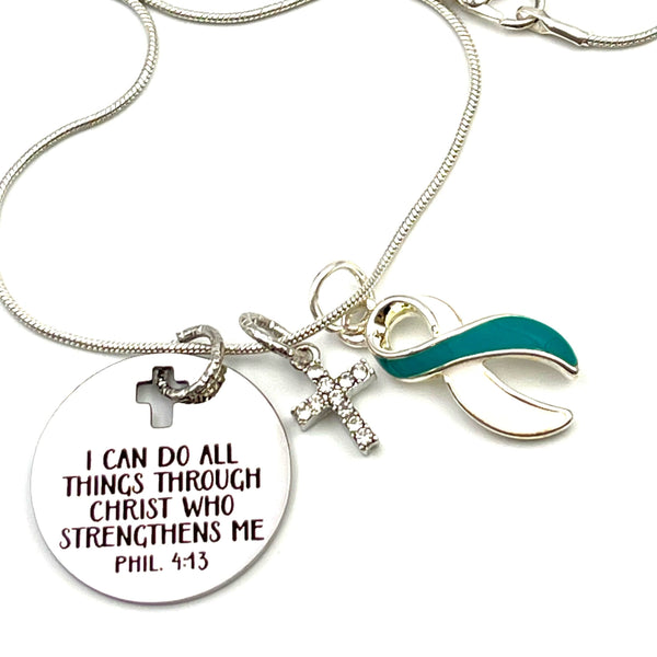 Pick Your Ribbon Necklace - I Can Do All Through Christ Who Strengthens Me