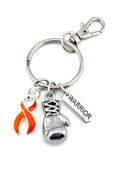 Orange Ribbon Boxing Glove Keychain