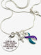 Teal & Purple Ribbon Necklace - I Can Do All Things Through Christ