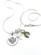 Gray (Grey) Ribbon Necklace - I Will Hold You Up When Your Strength Fails