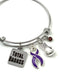 Purple Ribbon Total Badass Charm Bracelet - Rock Your Cause Jewelry