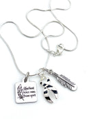 Zebra Ribbon Necklace - Kind Heart, Fierce Mind, Brave Spirit