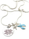 Light Blue Ribbon Necklace -  I Can Do All Things Through Christ
