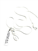 White Ribbon Necklace - and Though She Be But Little, She Is Fierce