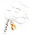 Peach Ribbon Necklace - And Though She be but Little, She is Fierce