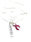 Burgundy Ribbon Necklace - and Though She Be But Little, She Is Fierce