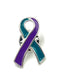 Teal & Purple Ribbon / Lapel Hat Pin