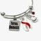 Red & White Ribbon Total Badass Charm Bracelet