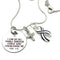 ALS / Blue & White Striped Ribbon Necklace - I Can Do All Things Through Christ Who Strengthens Me - Phil 4:13