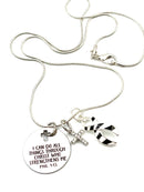 Zebra Ribbon Necklace - I Can Do All Things Through Christ Who Strengthens Me