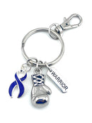 Violet Dark Purple Ribbon Key Chain - Boxing Glove Warrior Keychain