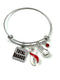 Red & White Ribbon Total Badass Charm Bracelet