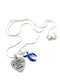 Periwinkle Ribbon Sympathy Necklace – A Piece of My Heart Is in Heaven - Memorial Remembrance Gift