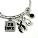 Black Ribbon Total Badass Charm Bracelet