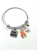 Orange Ribbon Total Badass Charm Bracelet - Rock Your Cause Jewelry