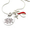 Red & White Ribbon Necklace - I Can Do All Things Through Christ Who Strengthens Me