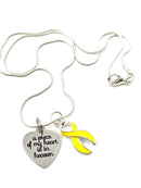 Yellow Ribbon Sympathy Necklace - A Piece of My Heart is in Heaven - Rock Your Cause Jewelry