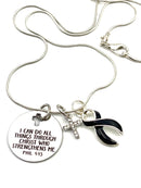 Black Ribbon Necklace - I Can Do All Things Through Christ Phil 4:13