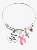 Pink Ribbon Charm Bracelet - Let Your Faith be Bigger than Fear