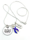 Blue & Purple Ribbon Necklace - I Am With You Always - Matthew 28:20