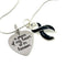 Black Ribbon Sympathy / Memorial Necklace - A Piece of my Heart is in Heaven