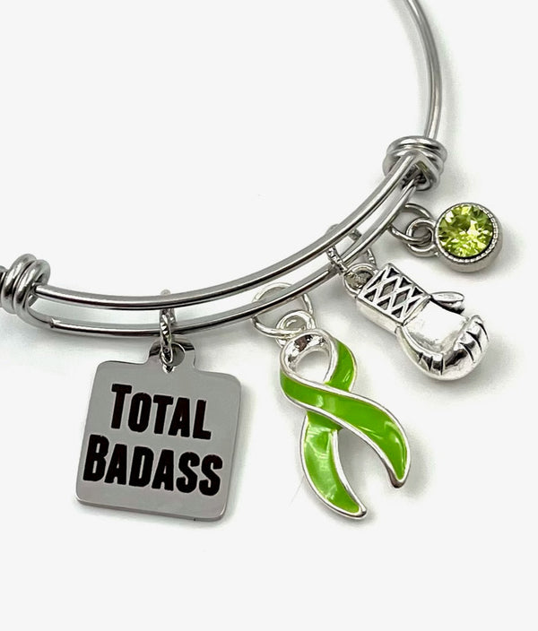 Lime Ribbon Total Badass Charm Bracelet