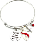 Red & White Ribbon Bracelet - Let Your Faith Be Bigger Than Your Fear