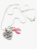 Pink Ribbon Necklace - A Piece of My Heart Is In Heaven / Memorial, Sympathy Gift