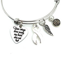 White Ribbon Memorial Bracelet / Sympathy Gift - Your Wings Were Ready