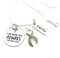 Gray (Grey) Ribbon Necklace - I Am With You Always / Matthew 28:20