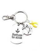 Yellow Ribbon Refuse to Sink Keychain