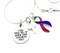 Pink Purple Teal (Thyroid Cancer) Ribbon - I Will Hold You Up When Your Strength Fails Necklace