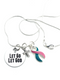 Pink & Teal (Previvor) Ribbon Necklace - Let Go, Let God