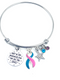 Pink & Teal (Previvor) Ribbon Bracelet - Only in Darkness Can you See the Stars