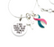 Pink & Teal (Previvor) Ribbon - I Will Hold You Up When Your Strength Fails Necklace