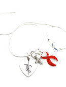 Red Ribbon Faith Necklace