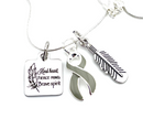 Pick Your Ribbon Necklace - Kind Heart, Fierce Mind, Brave Spirit / Feather