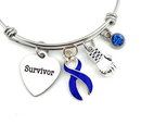 Periwinkle Ribbon Survivor Charm Bracelet