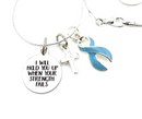 Light Blue Ribbon Necklace - I Will Hold You Up When Your Strength Fails