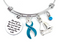 Teal Ribbon Charm Bracelet - Se Stood in the Strom / She Adjusted Her Sails