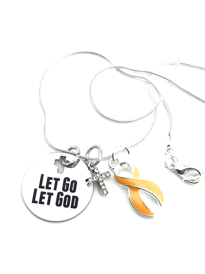 Peach Ribbon Necklace - Let Go, Let God