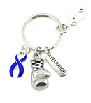 Periwinkle Ribbon Boxing Glove Keychain