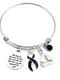 Black Ribbon Charm Bracelet - She Stood in the Storm, Adjusted her Sails