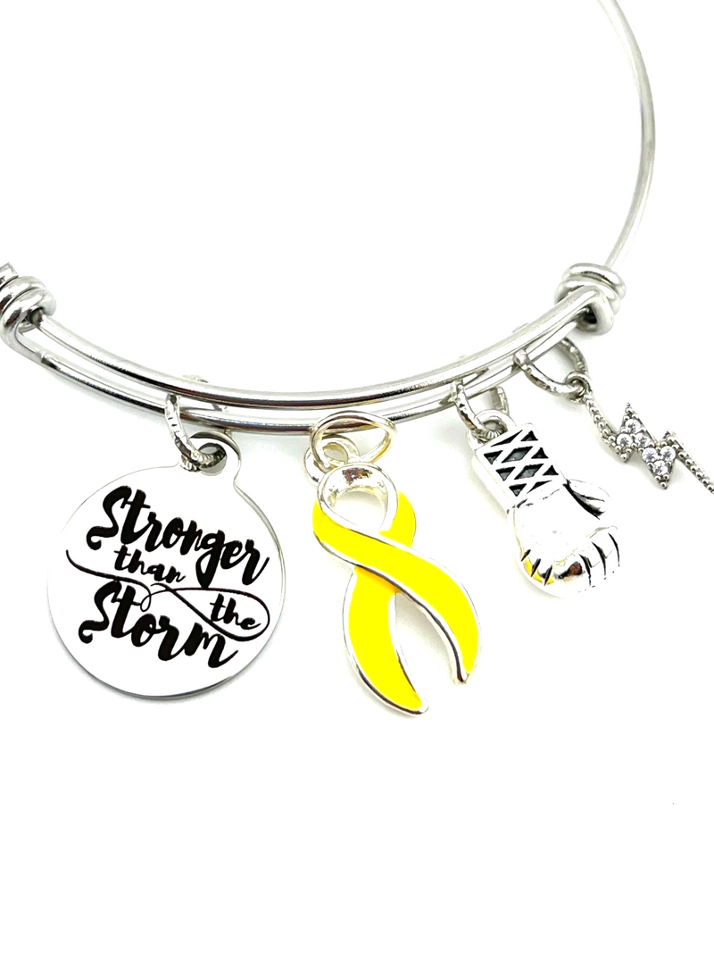 Gold Ribbon Bracelet - Stronger than the Storm Bracelet